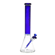 Load image into Gallery viewer, HOSS GLASS - 18&quot; 50MM BEAKER W/ COLORED NECK, CARRY BOX, EXTRA BOWL &amp; BANGER
