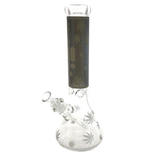 Load image into Gallery viewer, INFYNITI - 14&quot; BEAKER W/ ICE PINCH &amp; GLOW-IN-THE-DARK COLORED LEAF PRINT
